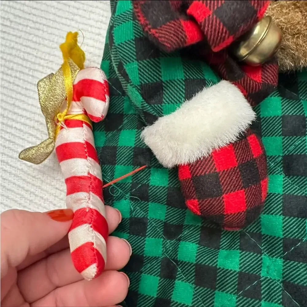 Vintage international Silver Co. Stocking 1996 reindeer plaid